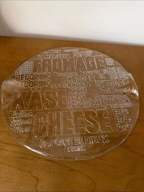 Sonoma Clear Embossed Glass Cheese Platter